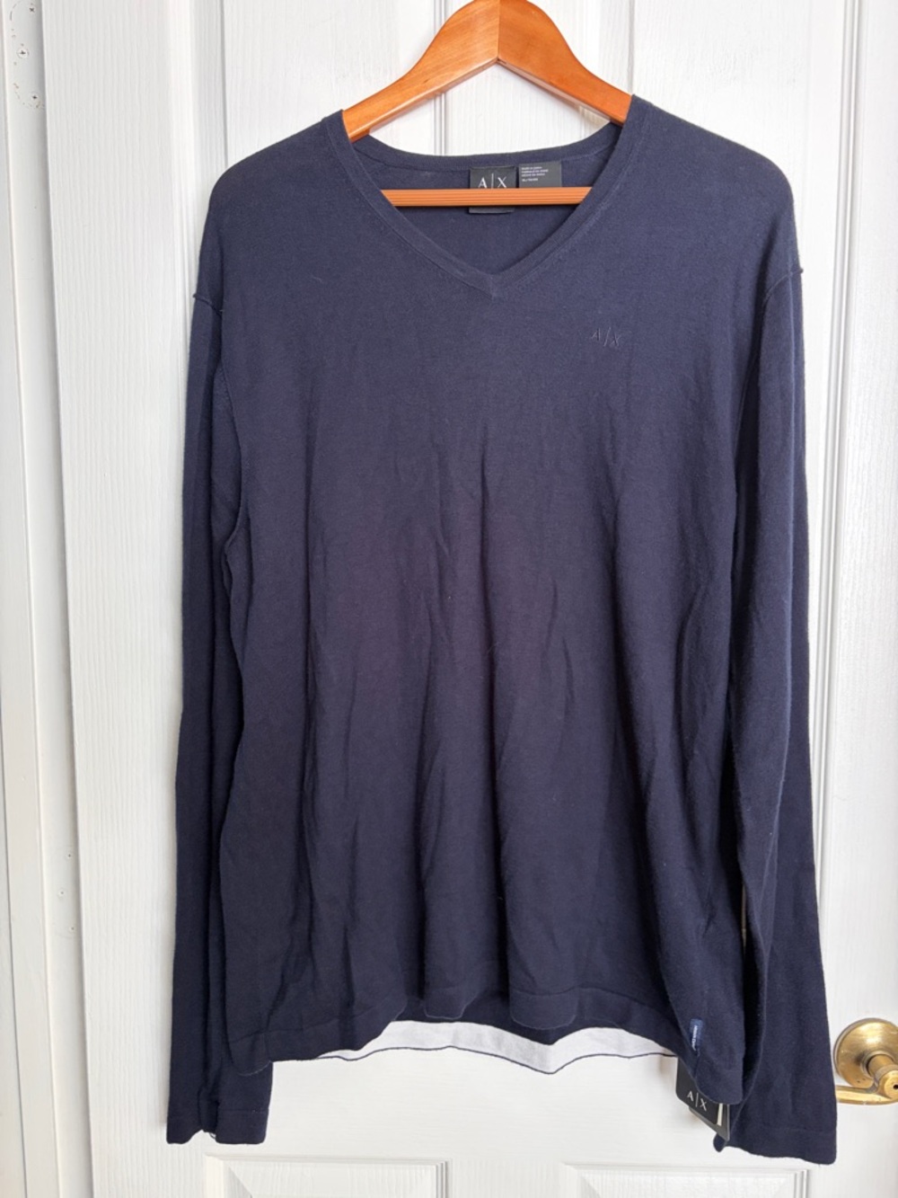 NWT - A|X Armani Exchange Dark Navy V-Neck Pullover